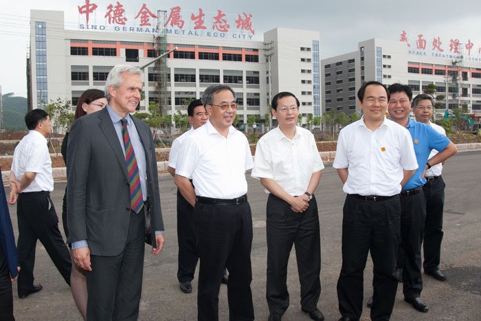 Hu Chunhua visits Jieyang for investigation in Sino-German Metal Eco City